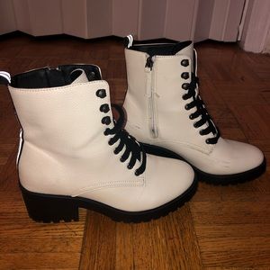 Scoop NYC White Platform Boots